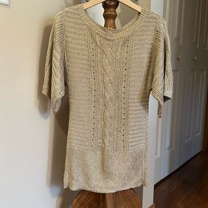 INC Gold Shimmer Knit Sweater